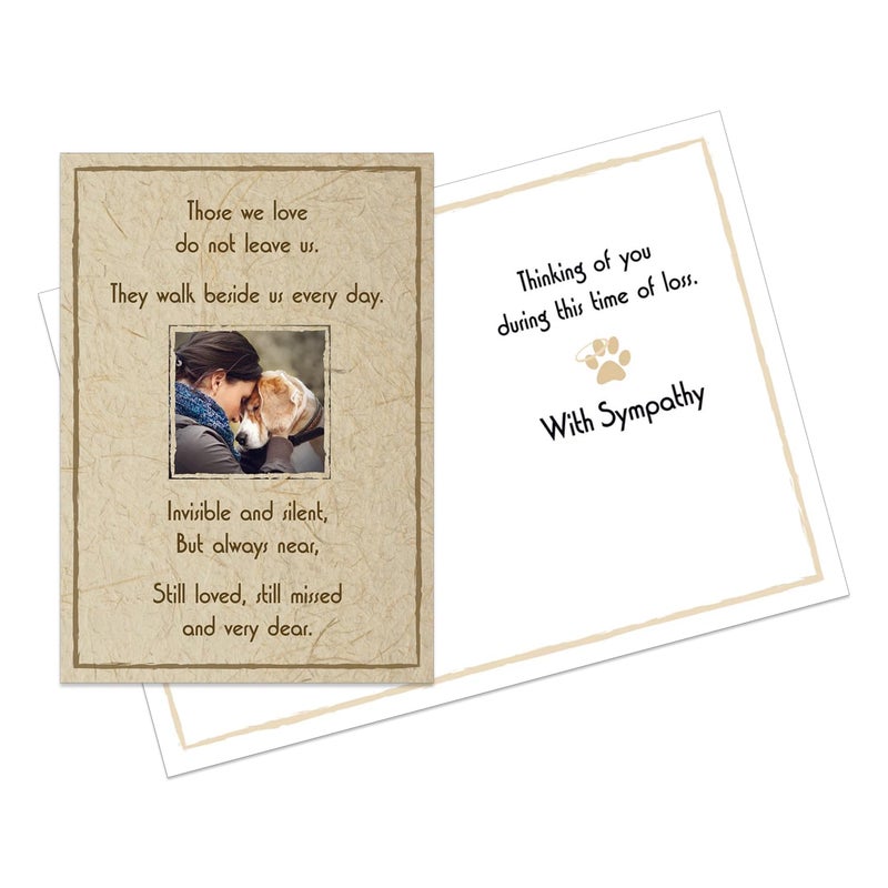 Dog Speak Pet Sympathy Card â€“ â€œThose We Love Do Not Leave Us. They Walk Beside Us Every Dayâ€ â€“ Loss of Pet Remembrance and Comfort Card with Envelope, 4.75" x 6.75" - Image 3